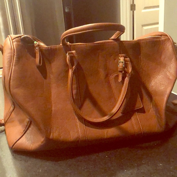 faux leather duffle bag